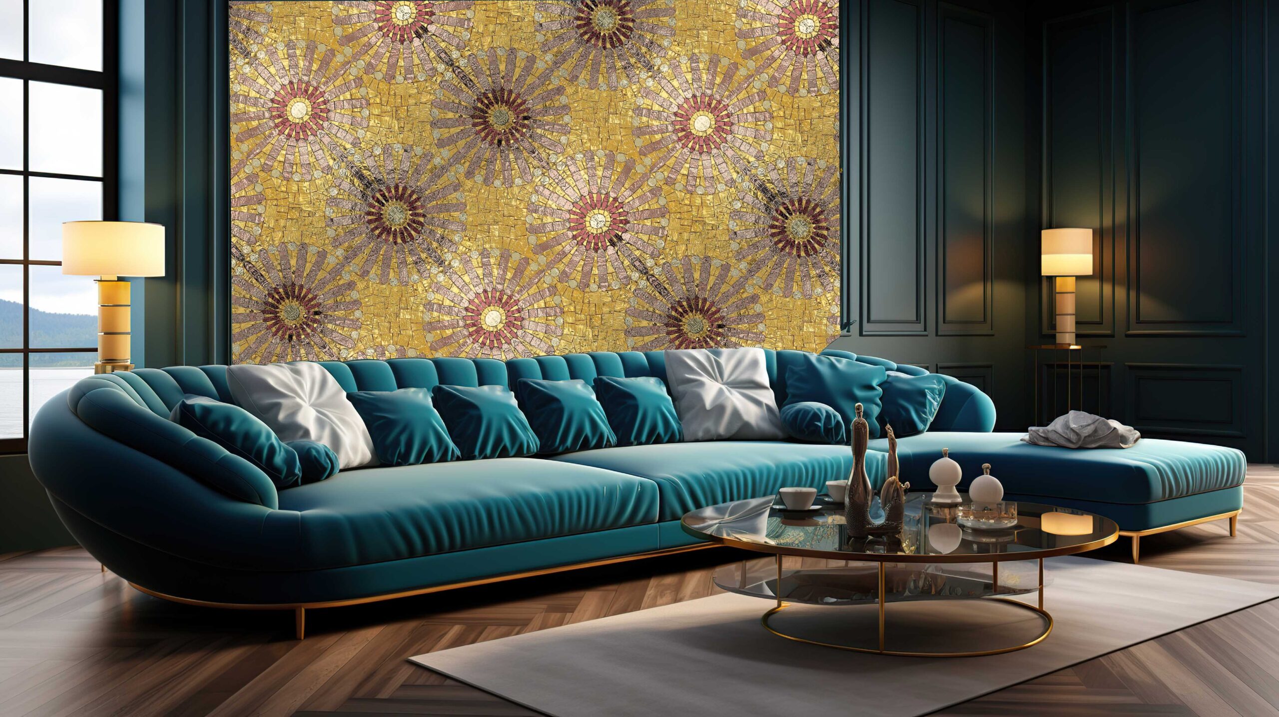 Abstract ocean Natural Luxury. Style incorporates the swirls of